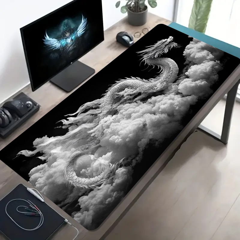 Desk Setup Black And White - Black and White Dragon Gaming Mouse