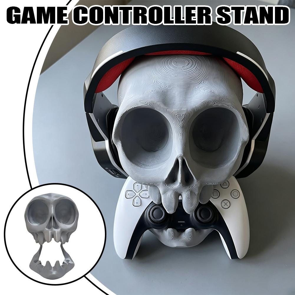 Desk Setup Ps5 - Skull Earphone Gamepad Stand 3D Printed