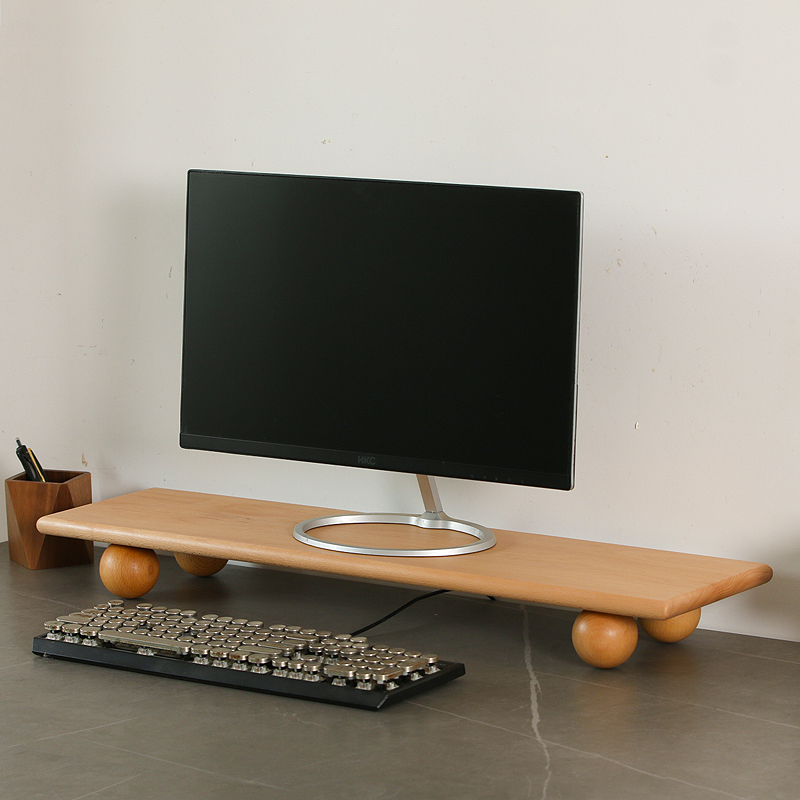 Natural Wood Desktop Riser Dua - Desk Setup Living Room review and price