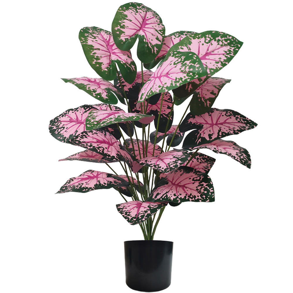 Pink Leaf Potted Plants Fake A - Desk Setup Plant review and price