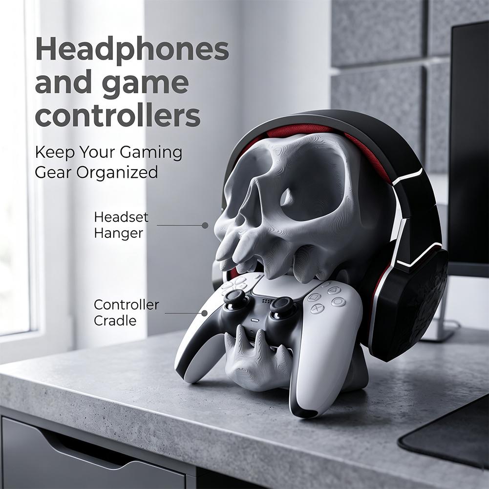 Skull Earphone Gamepad Stand 3 - Desk Setup Ps5 review and price