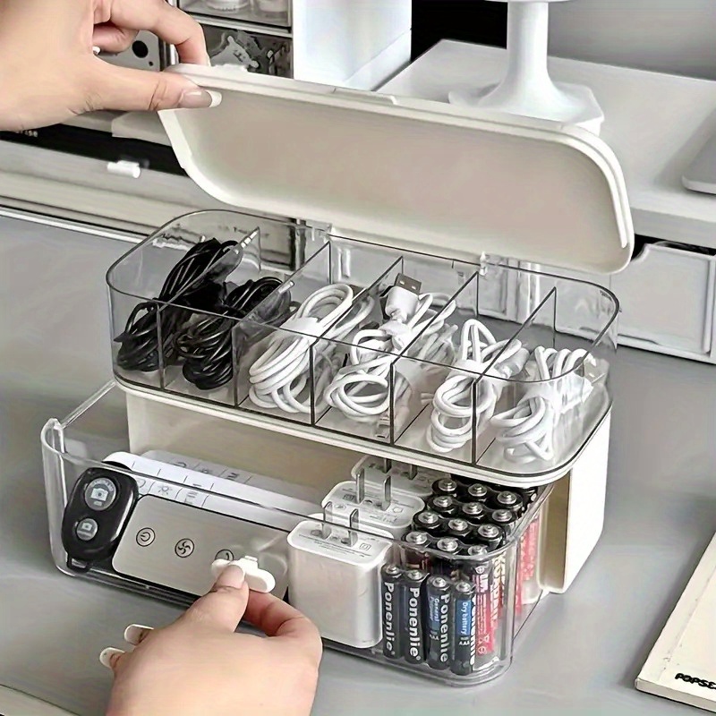 Double Layer Transparent Deskt - Desk Setup Cable Management review and price