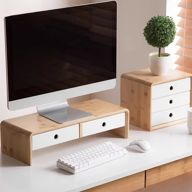 Bamboo Laptop Monitor Riser Ec - Desk Setup Living Room review and price