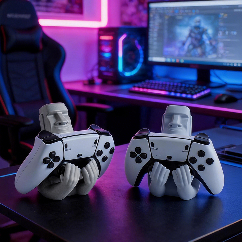 Funny Moai Stone Resin Gamepad - Desk Setup Ps5 review and price