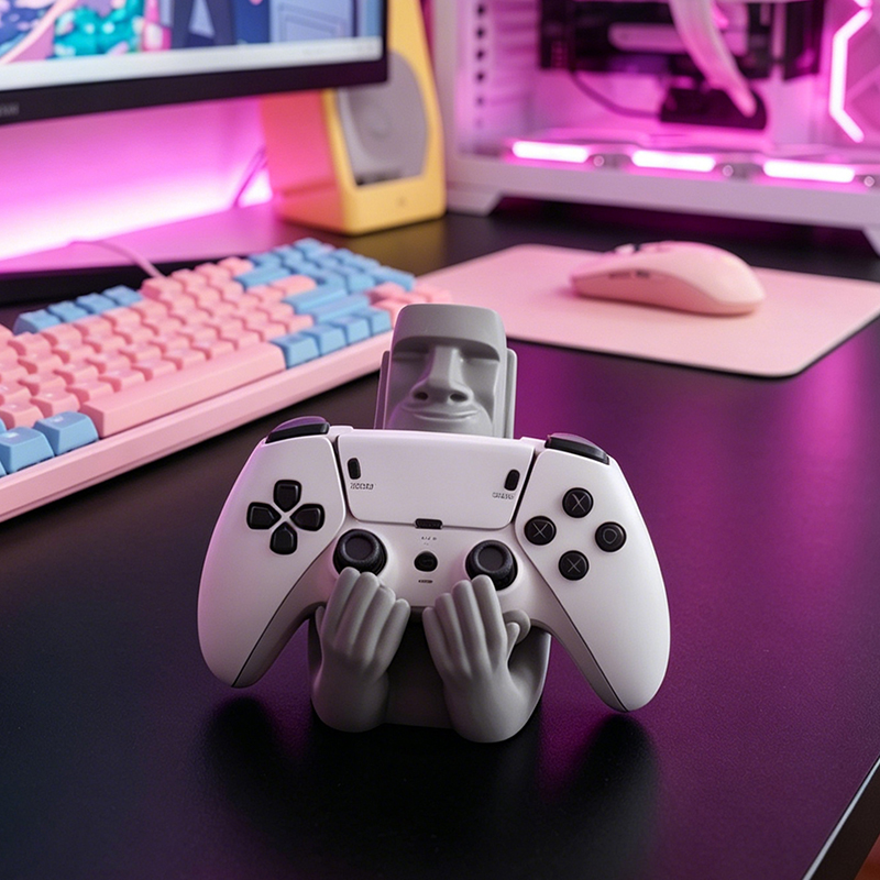 Funny Moai Stone Resin Gamepad - Desk Setup Ps5 review and price