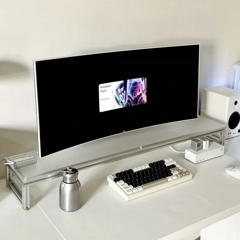 Aluminum Monitor Stand Acrylic - Desk Setup Living Room review and price