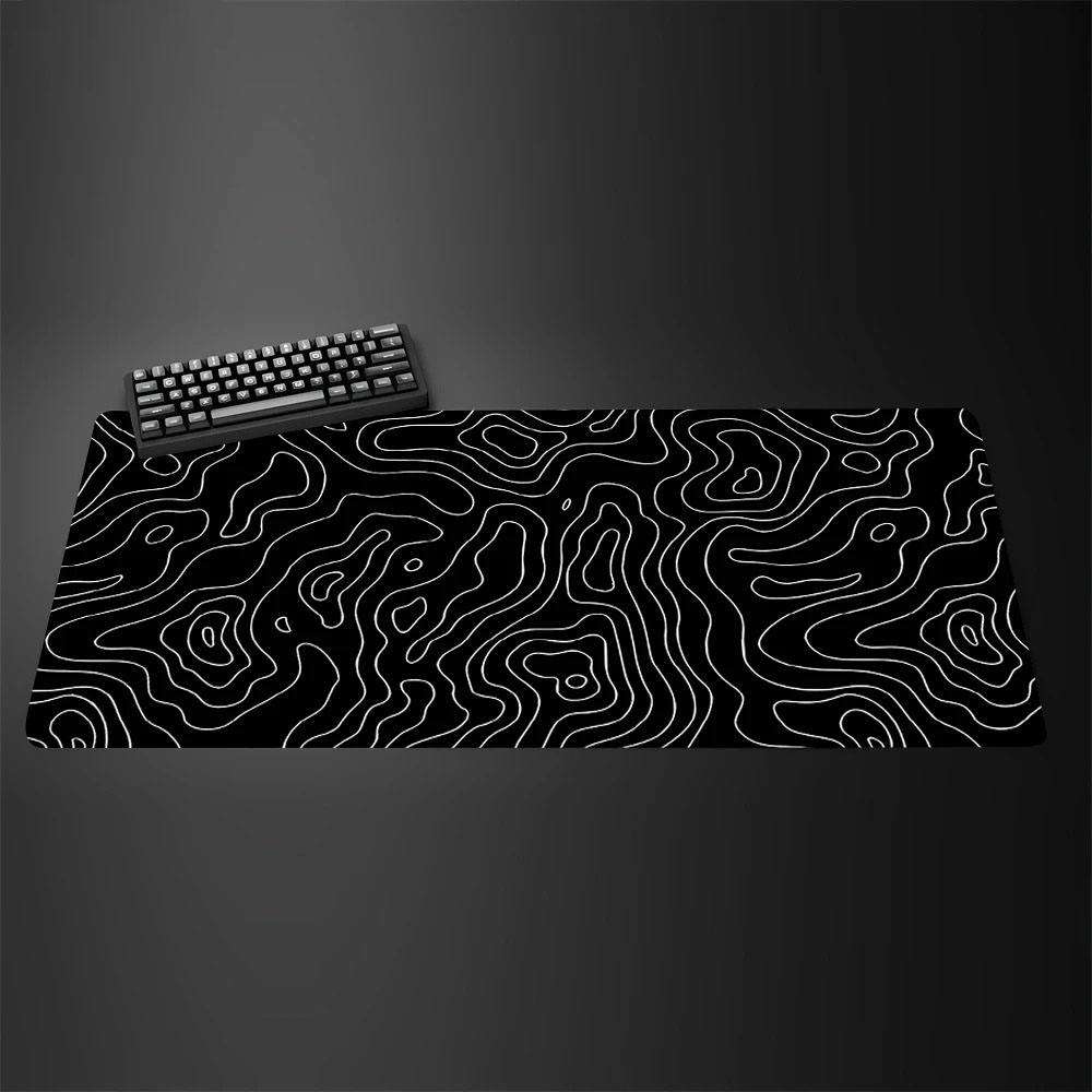 Topographic Map Large Gaming M - Desk Setup Black And White review and price
