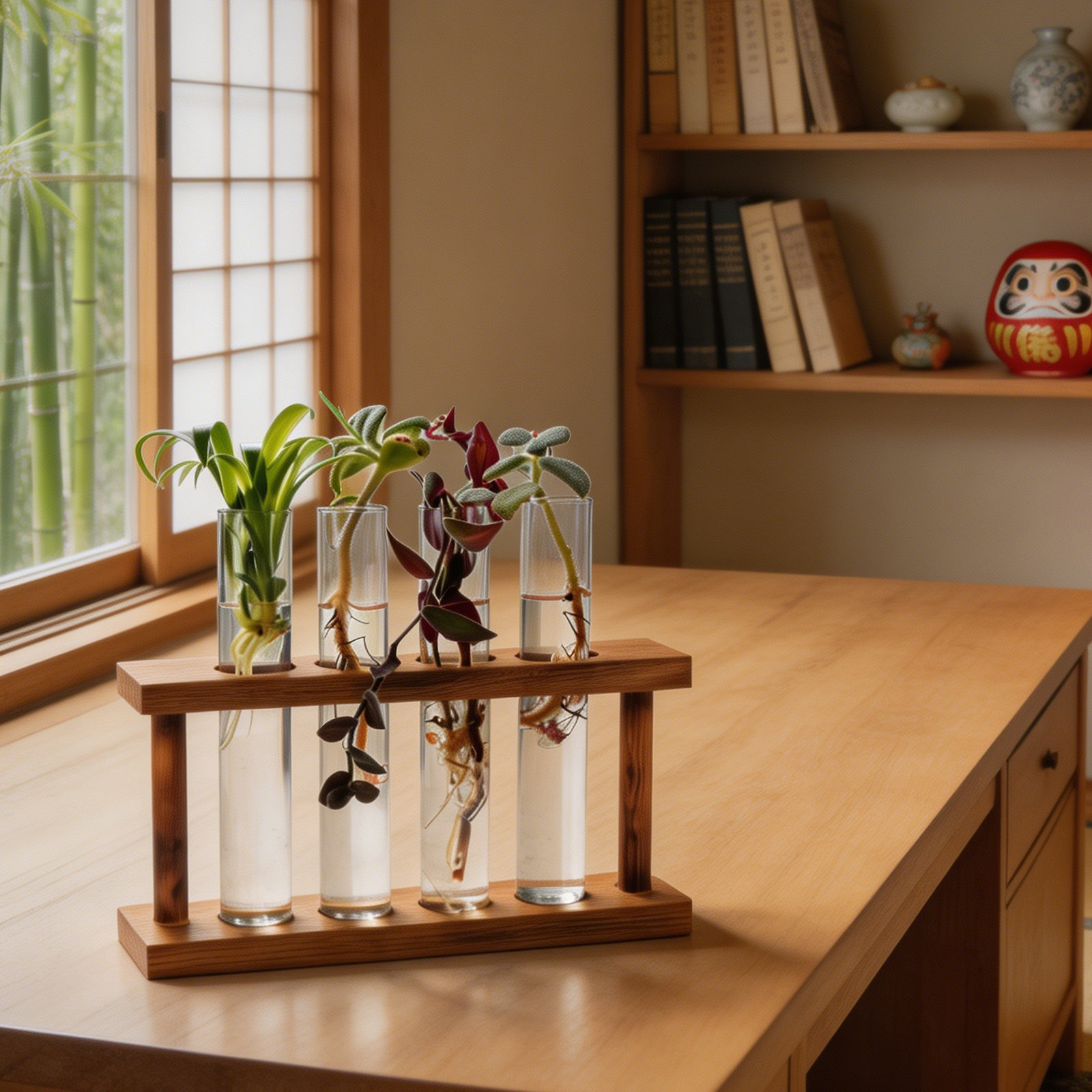 Wooden Plant Propagation Stati - Desk Setup Plant review and price